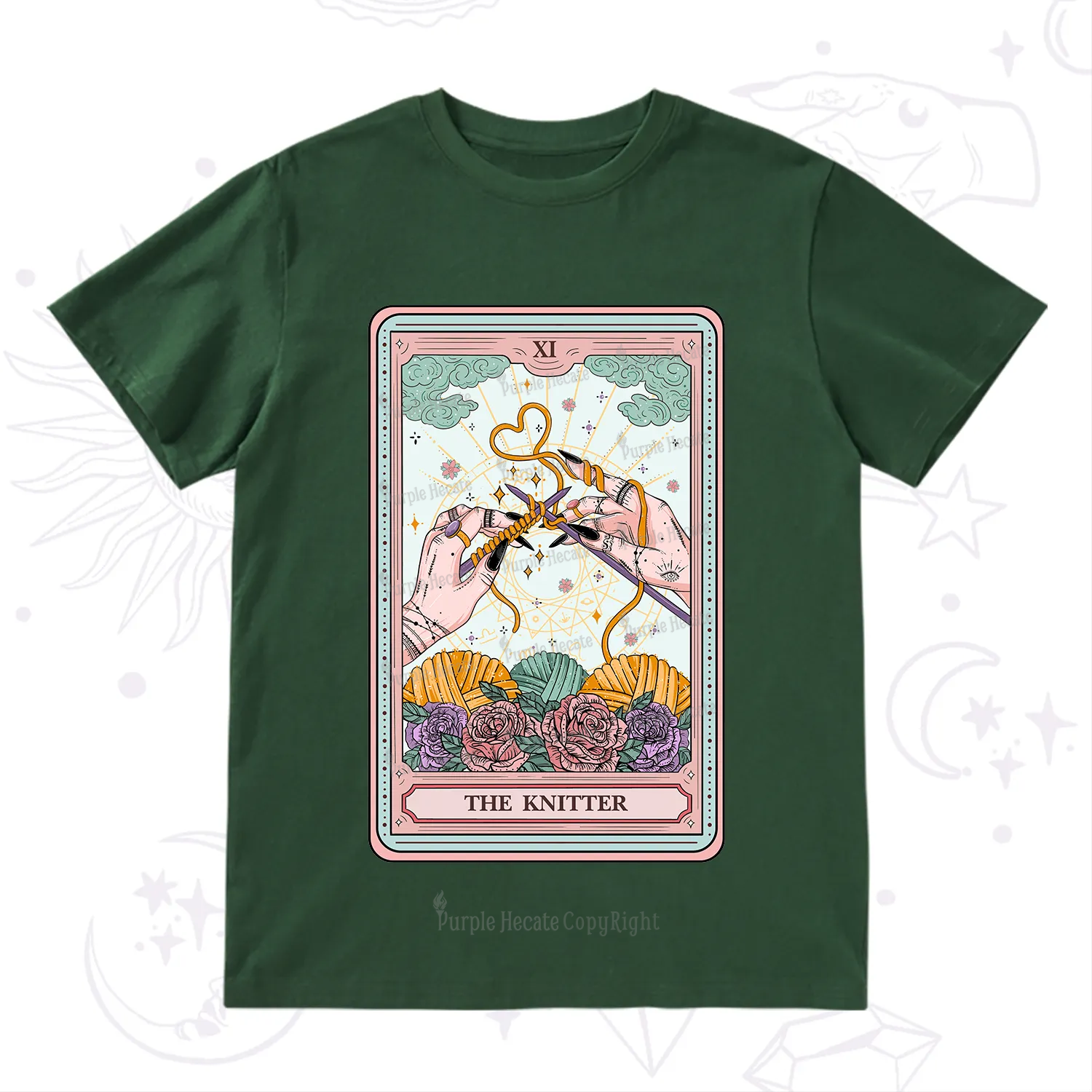 Purplehecate The Knitter Tarot Card T-Shirt