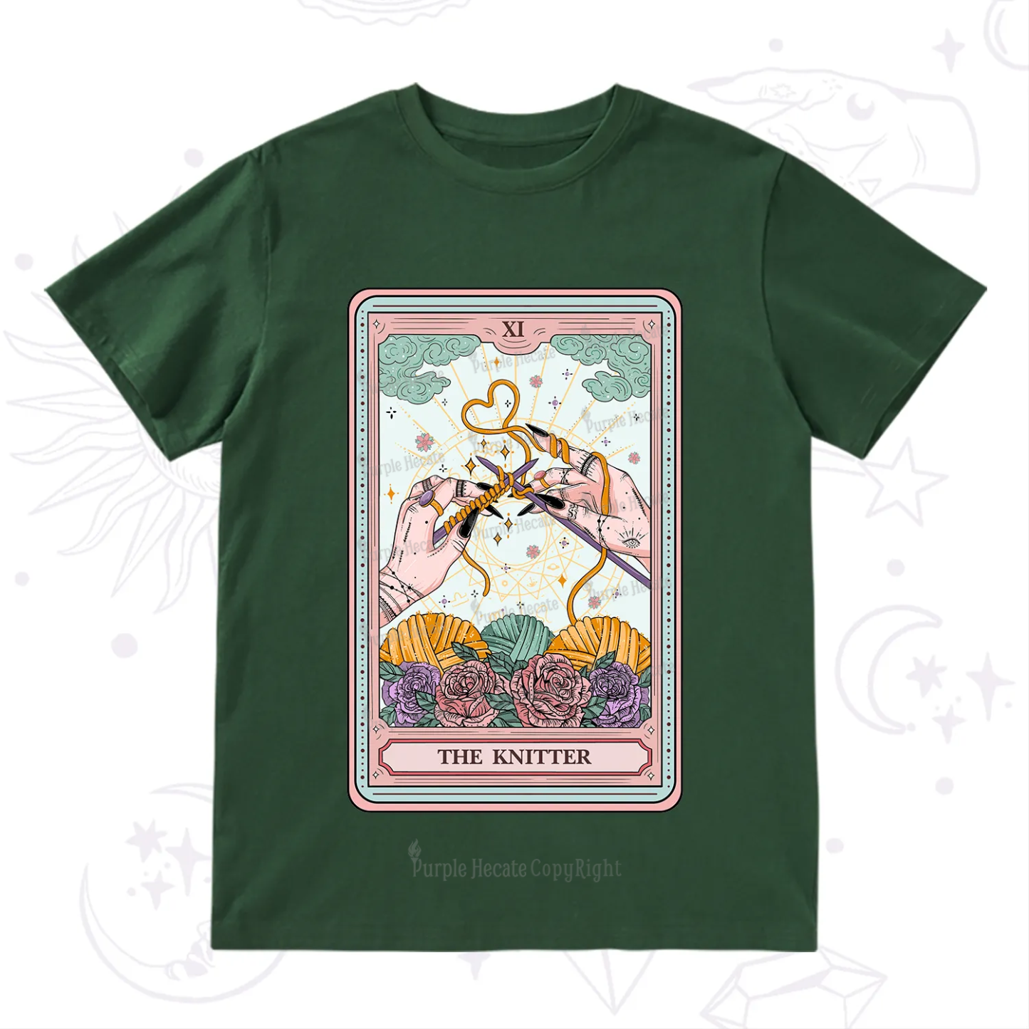 Purplehecate The Knitter Tarot Card T-Shirt