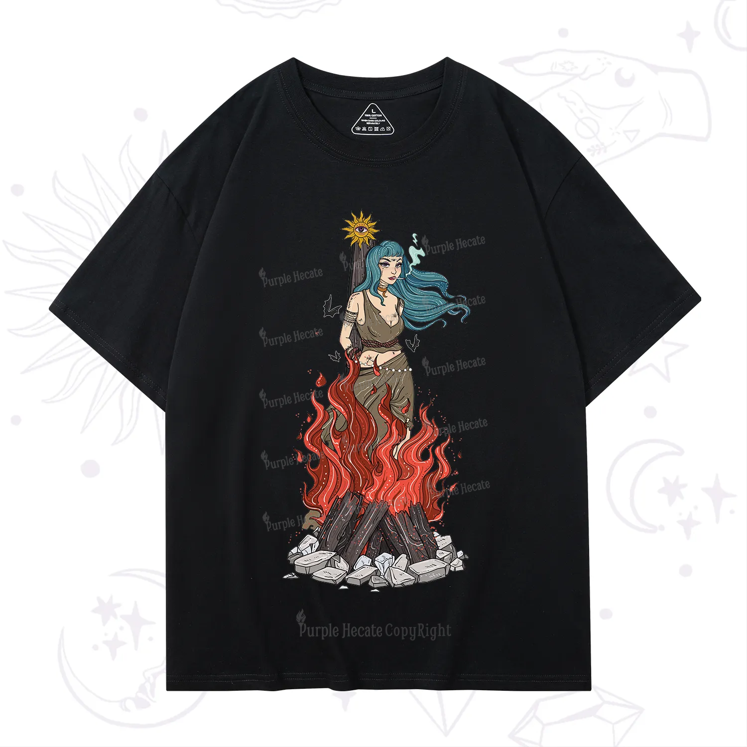 Purplehecate Witchy Woman Burned at the Stake T-Shirt