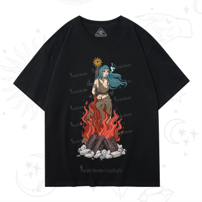 Purplehecate Witchy Woman Burned at the Stake T-Shirt