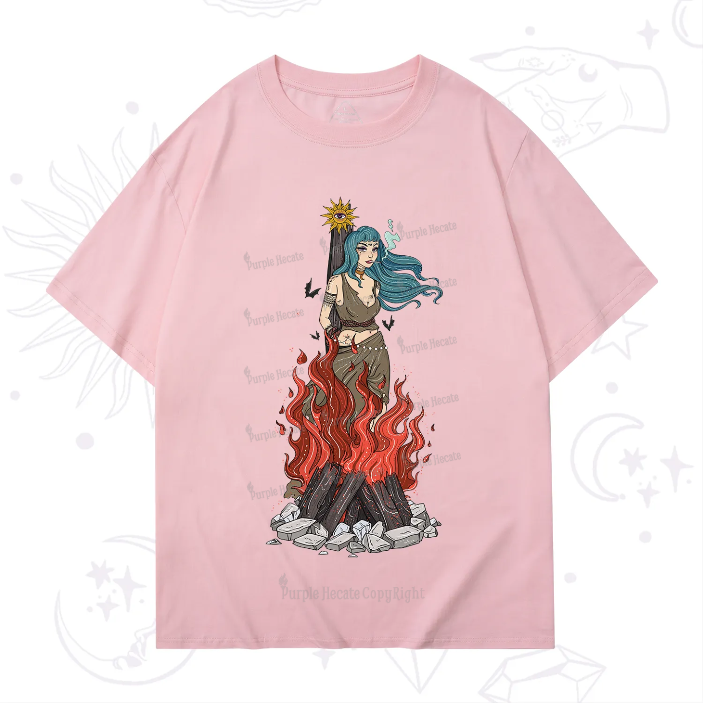 Purplehecate Witchy Woman Burned at the Stake T-Shirt