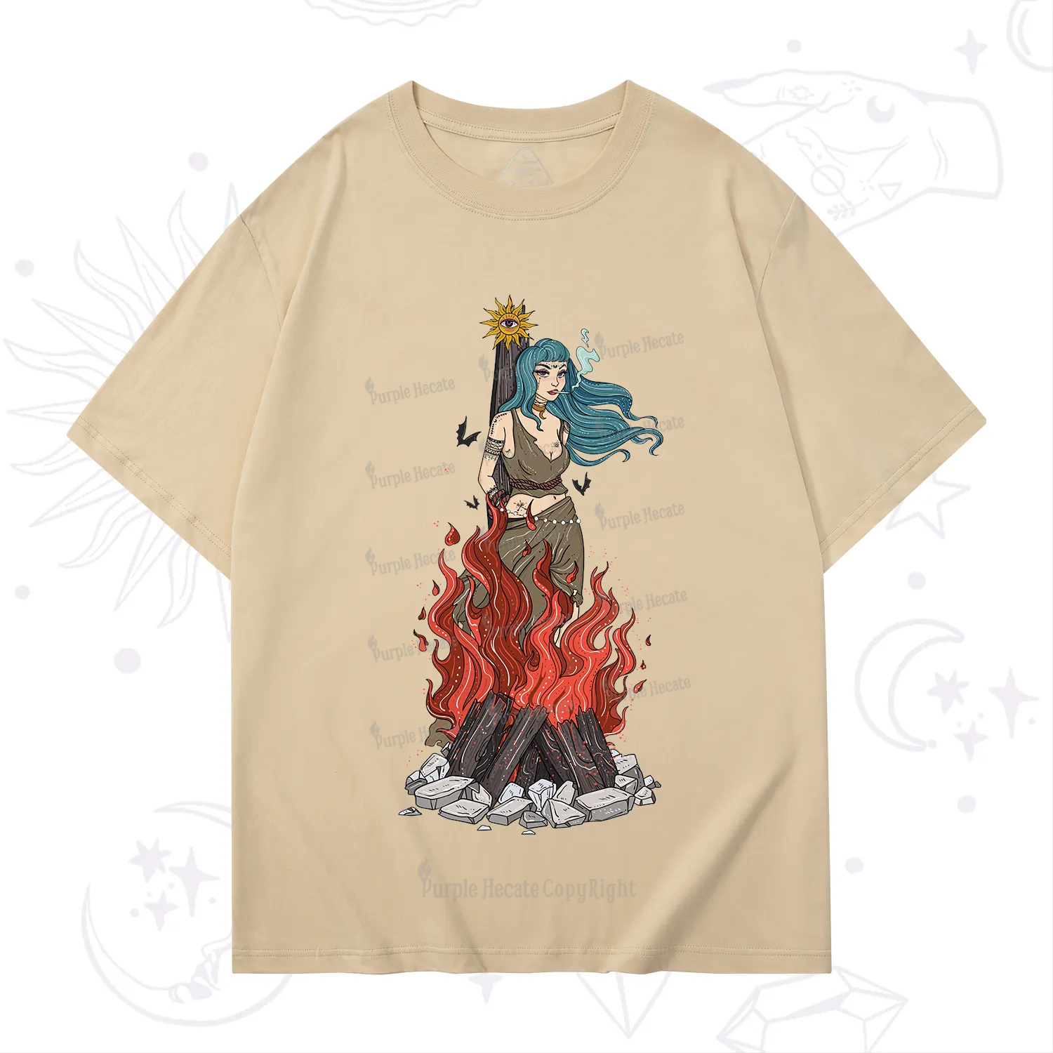 Purplehecate Witchy Woman Burned at the Stake T-Shirt