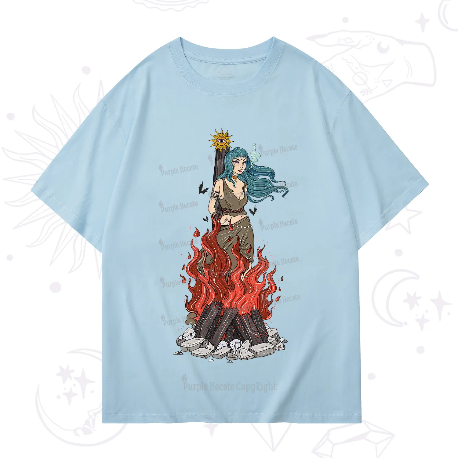 Purplehecate Witchy Woman Burned at the Stake T-Shirt