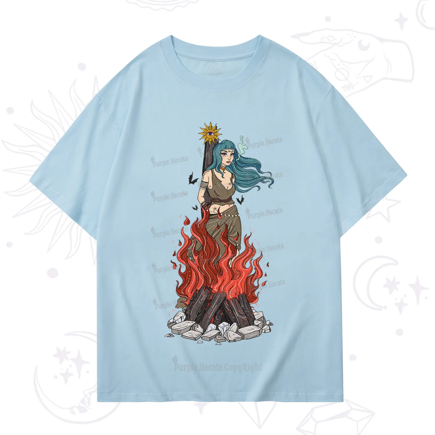 Purplehecate Witchy Woman Burned at the Stake T-Shirt