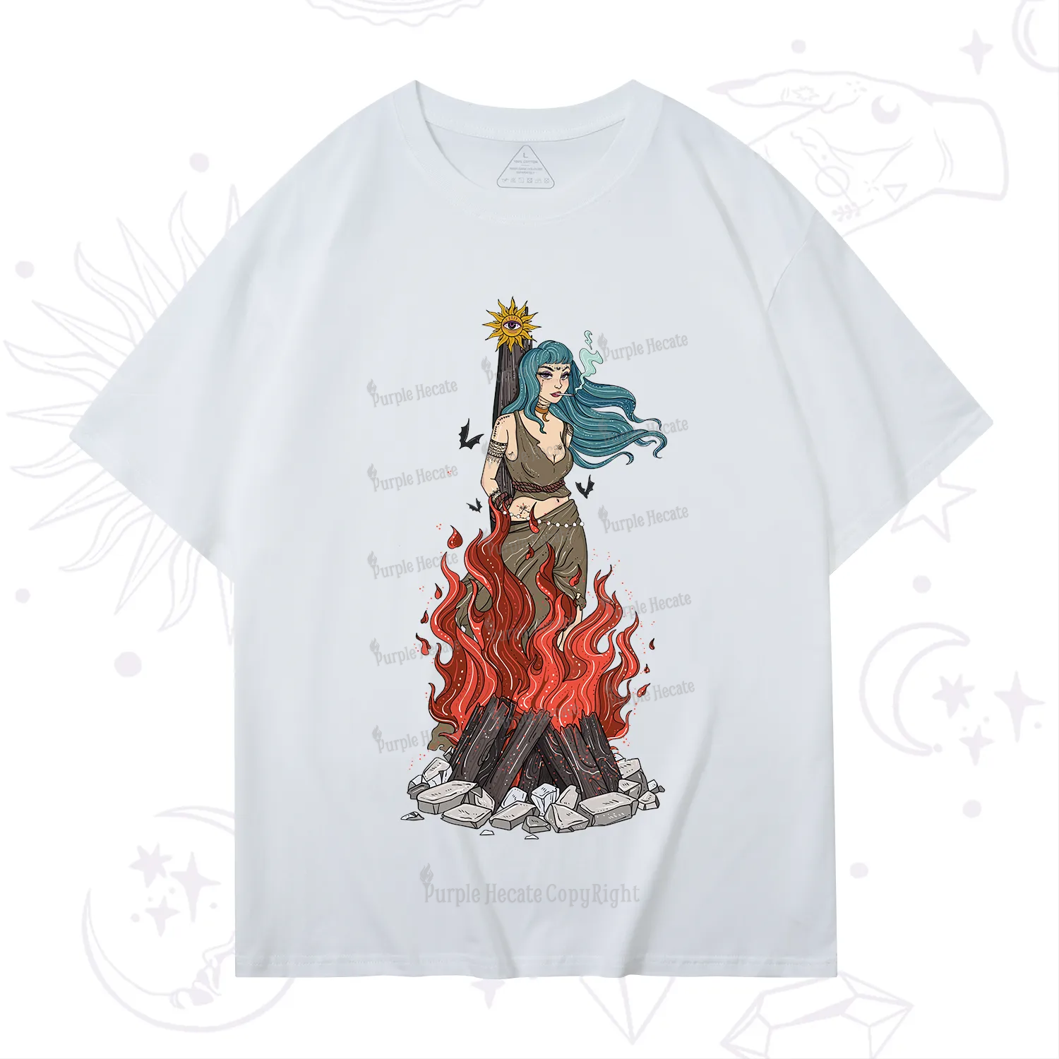 Purplehecate Witchy Woman Burned at the Stake T-Shirt