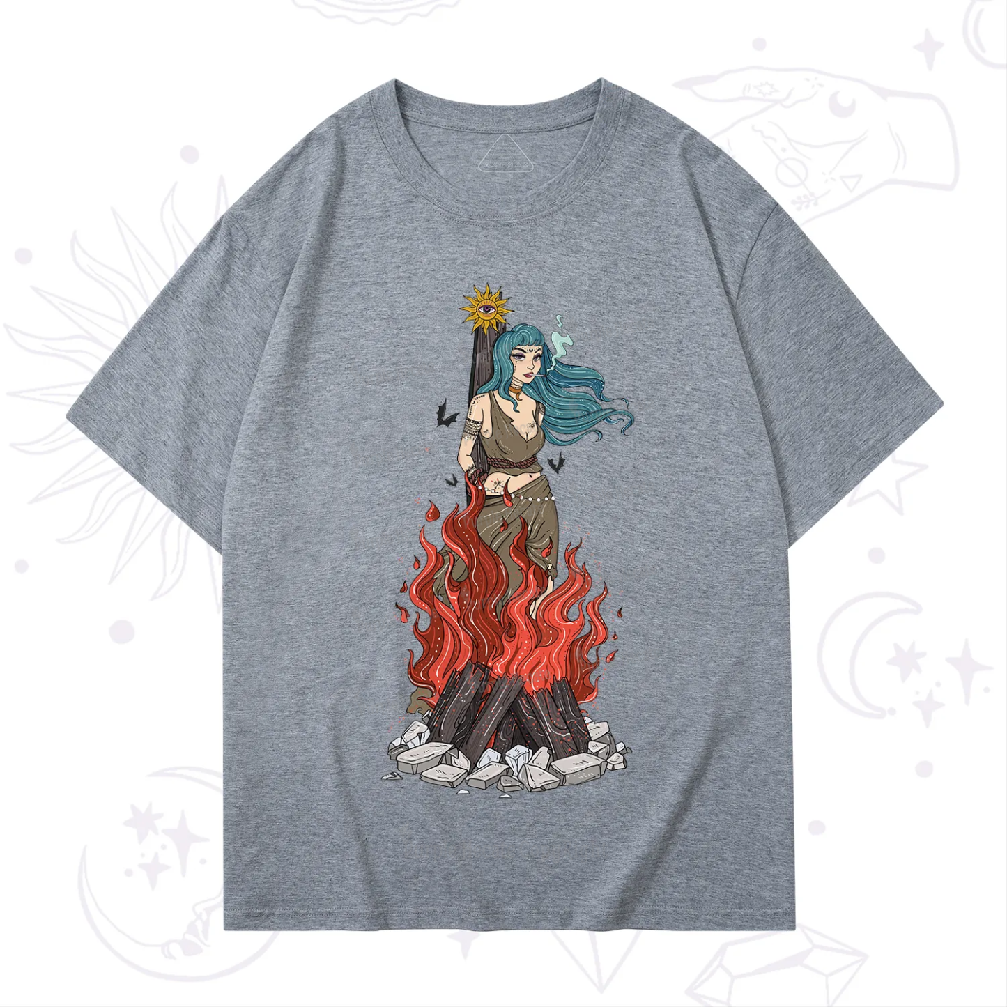 Purplehecate Witchy Woman Burned at the Stake T-Shirt