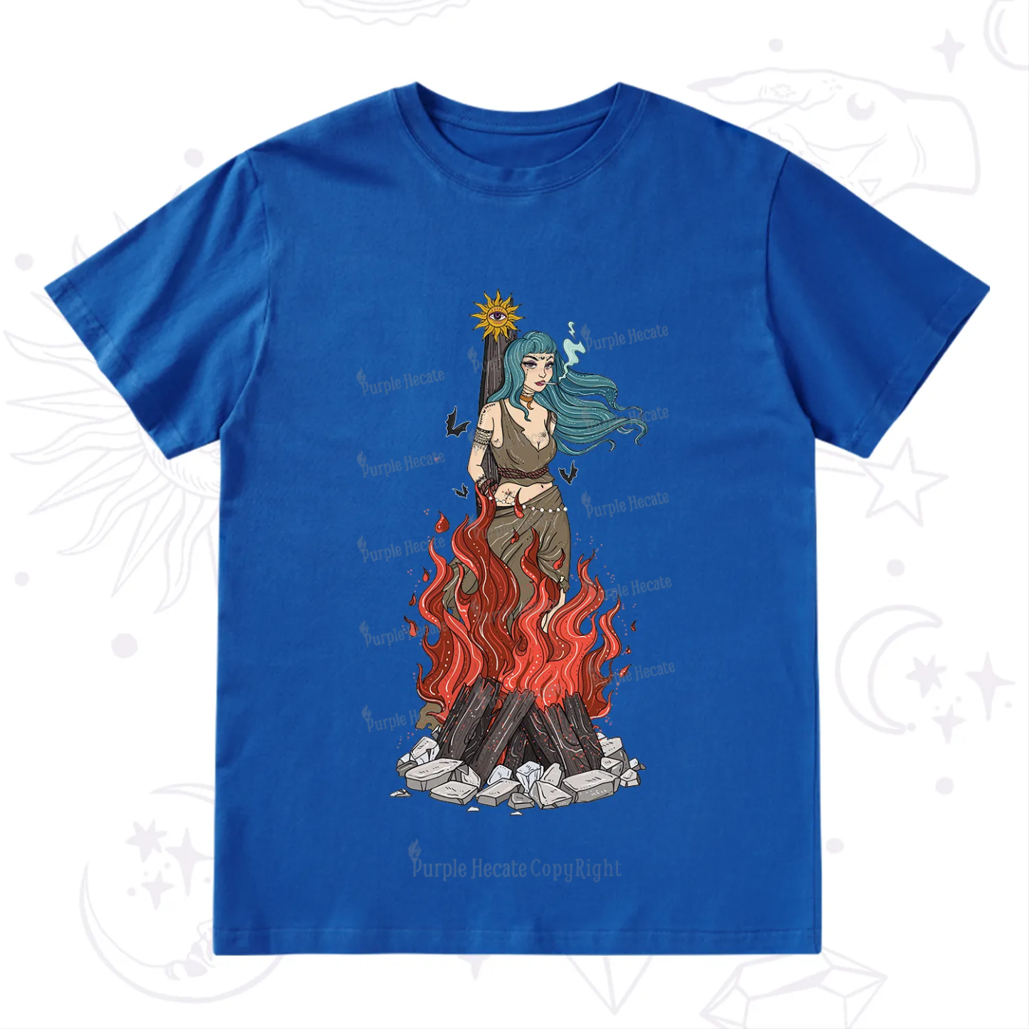 Purplehecate Witchy Woman Burned at the Stake T-Shirt