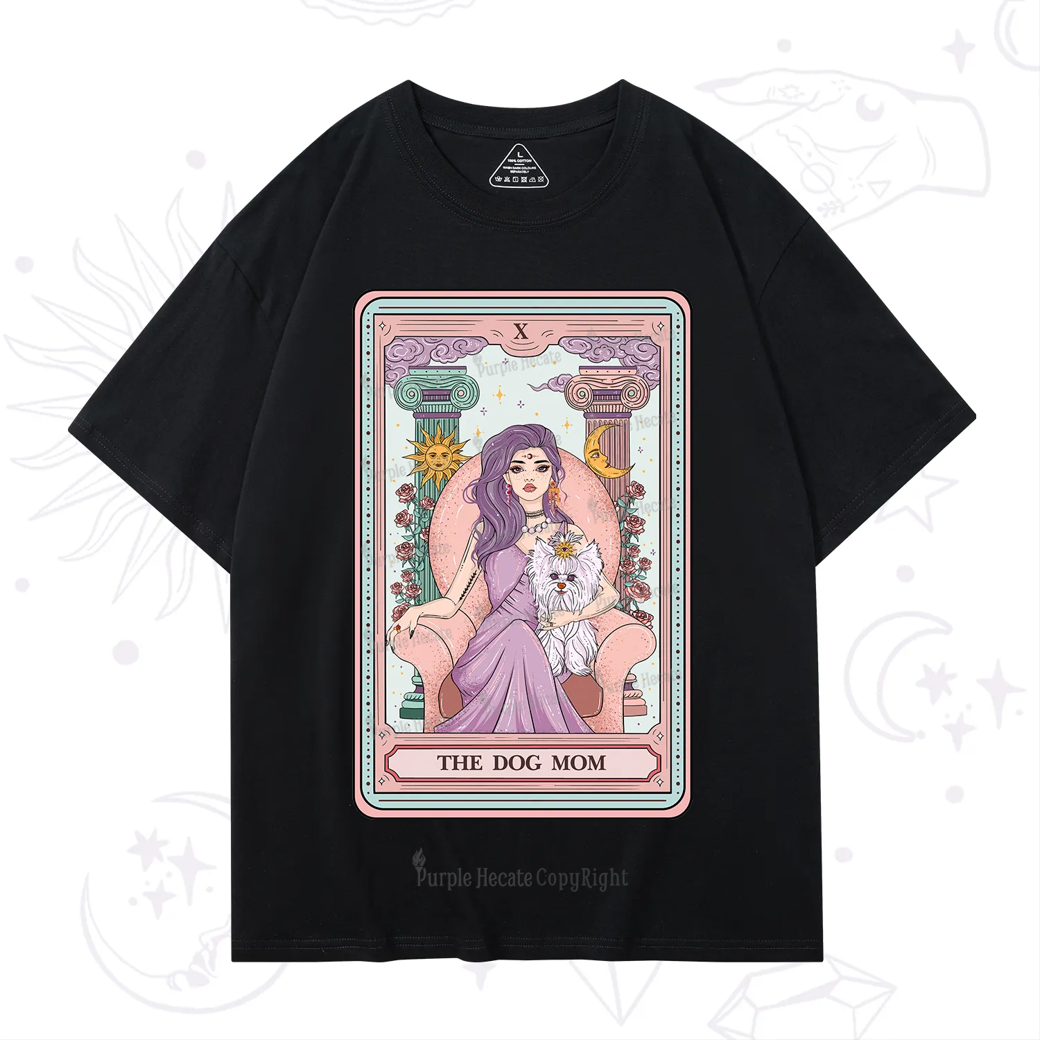 Purplehecate The Cute Dog Mom Tarot card T-Shirt
