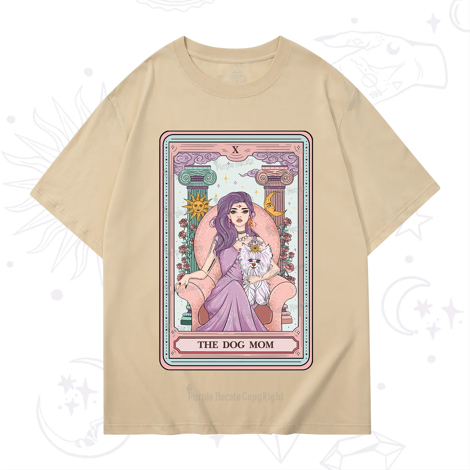Purplehecate The Cute Dog Mom Tarot card T-Shirt