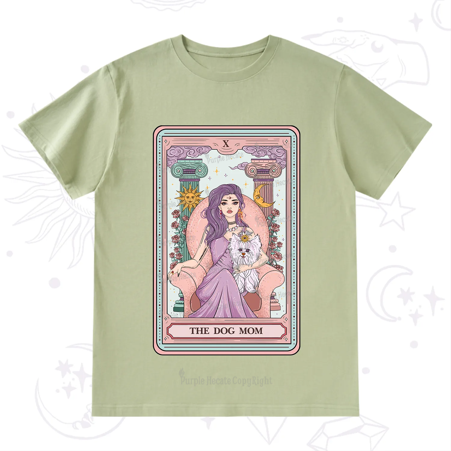 Purplehecate The Cute Dog Mom Tarot card T-Shirt