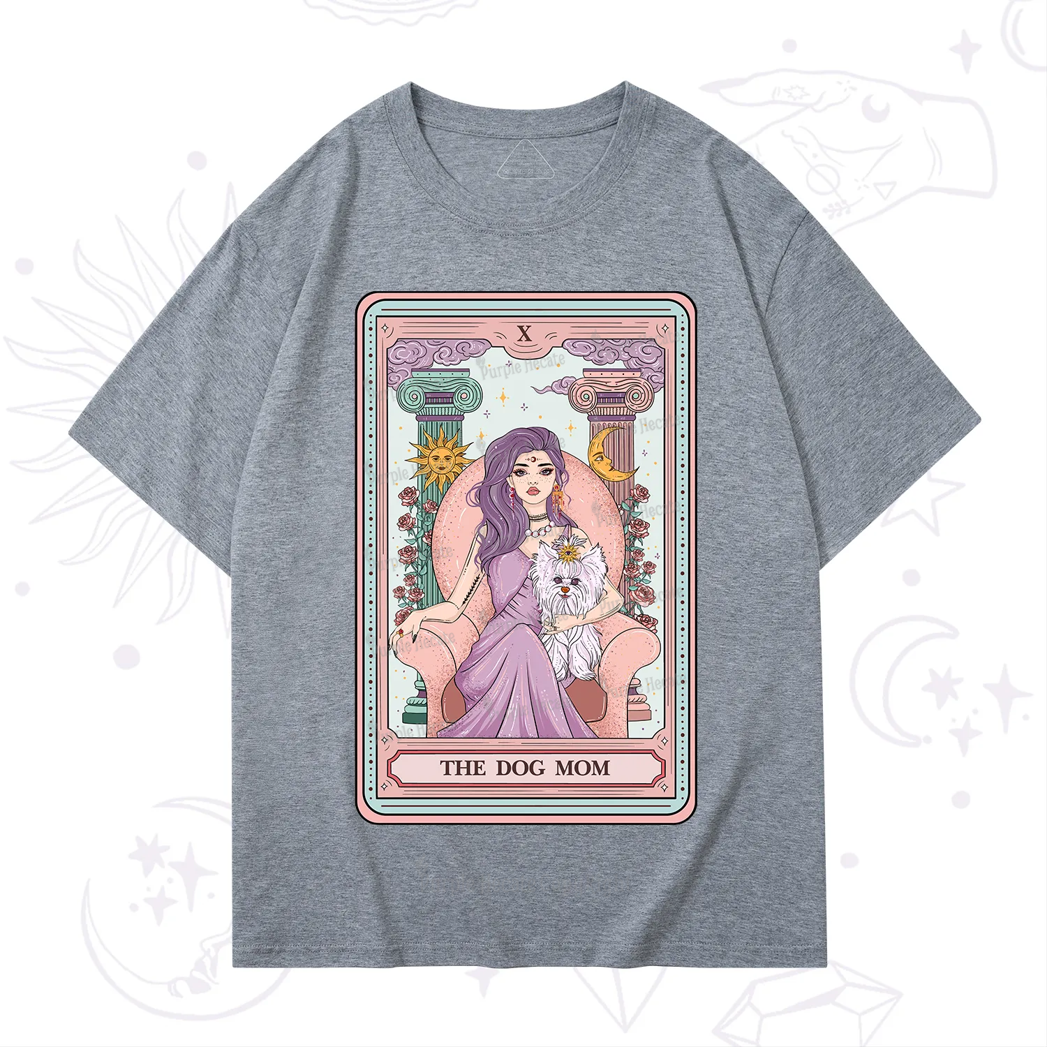 Purplehecate The Cute Dog Mom Tarot card T-Shirt