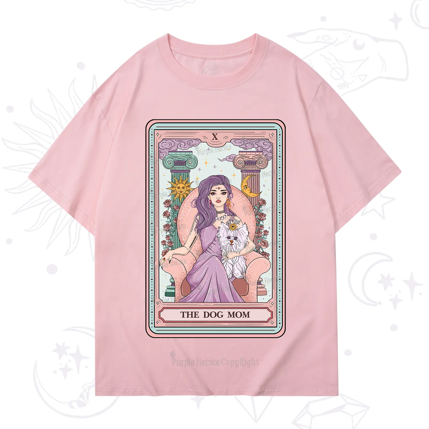 Purplehecate The Cute Dog Mom Tarot card T-Shirt