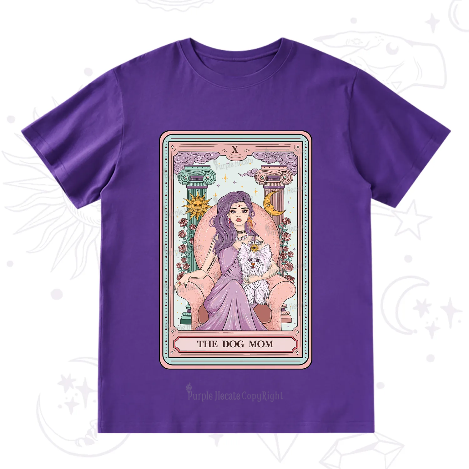 Purplehecate The Cute Dog Mom Tarot card T-Shirt