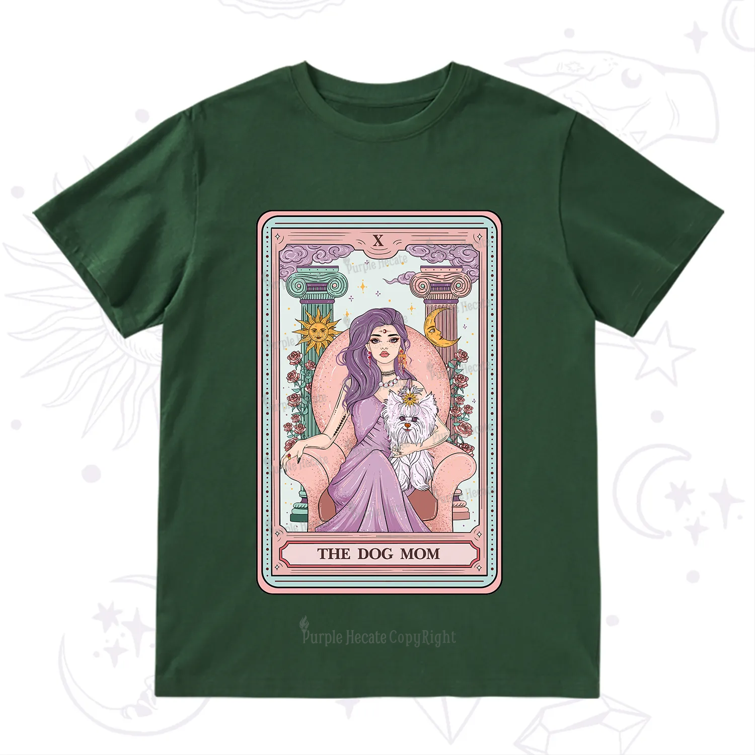 Purplehecate The Cute Dog Mom Tarot card T-Shirt
