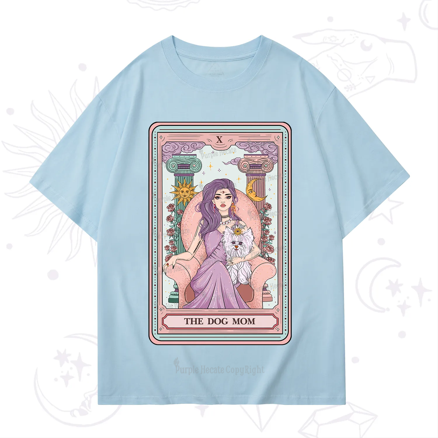 Purplehecate The Cute Dog Mom Tarot card T-Shirt