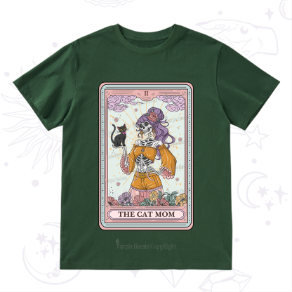 Purplehecate The Skeleton Cat Mom Tarot Card T-Shirt