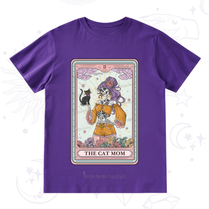 Purplehecate The Skeleton Cat Mom Tarot Card T-Shirt
