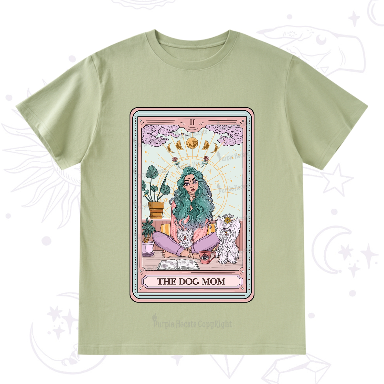 Purplehecate The Divine Dog Mom Tarot Card T-Shirt