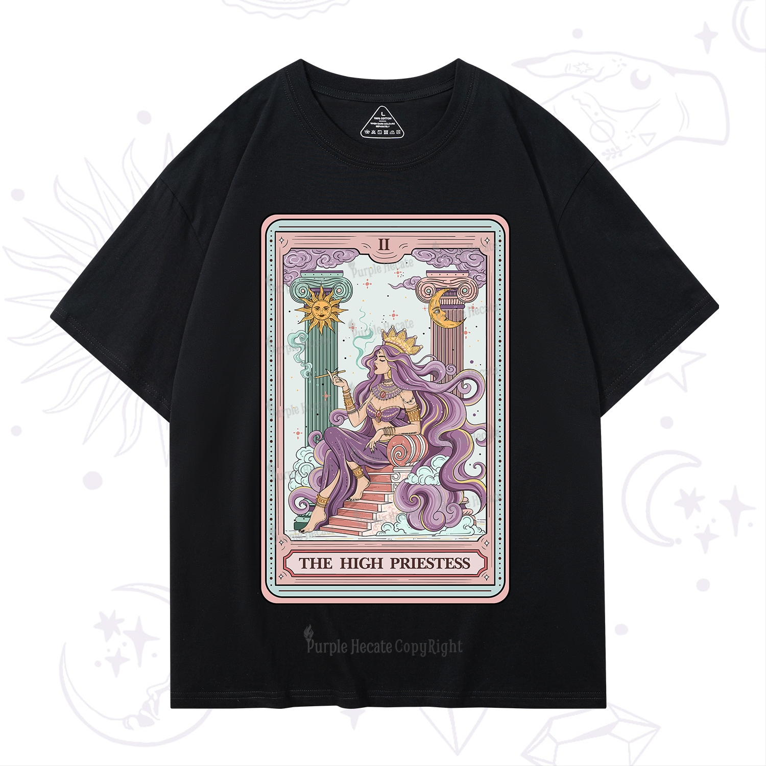 Purplehecate The Goddess High Priestess Tarot Card T-Shirt