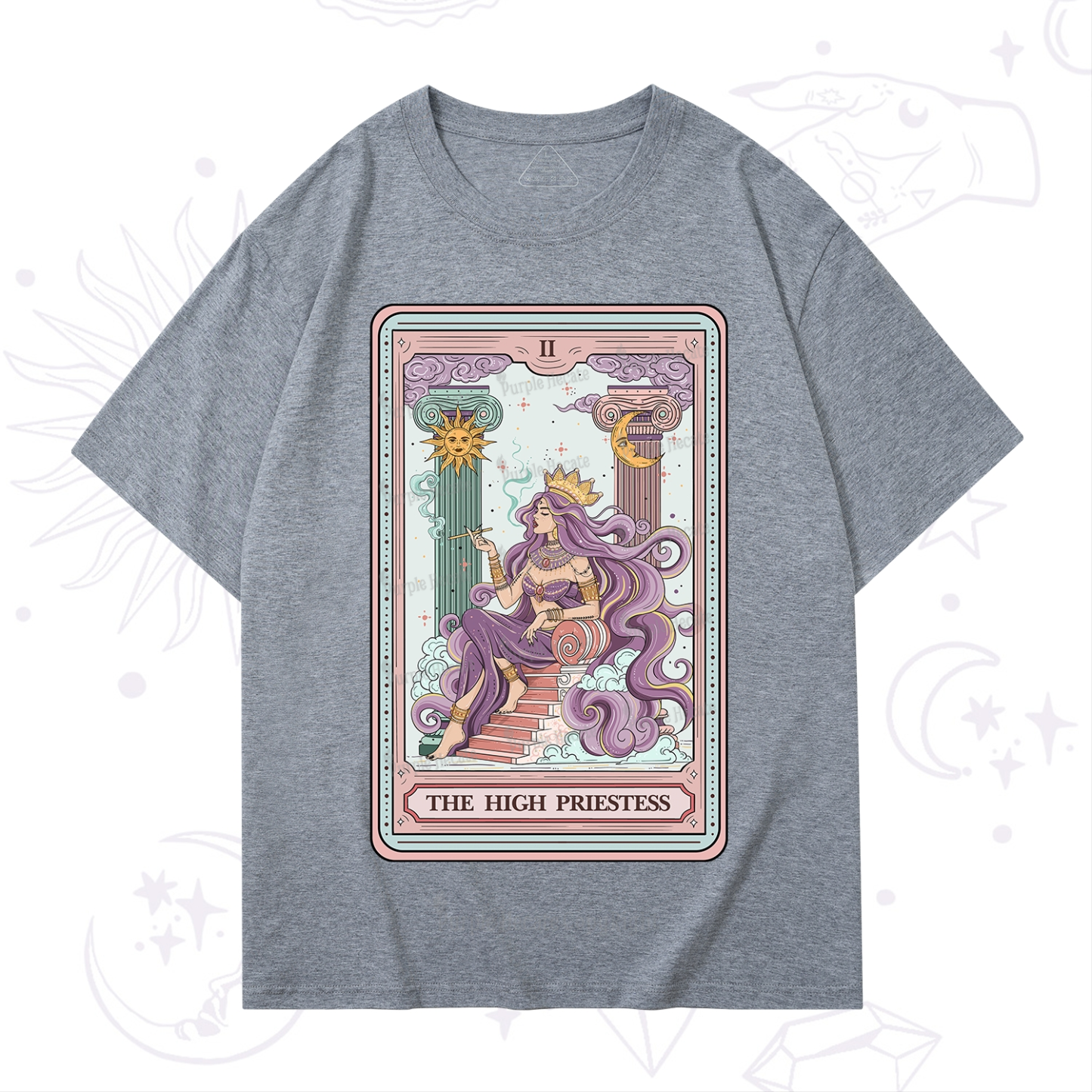Purplehecate The Goddess High Priestess Tarot Card T-Shirt