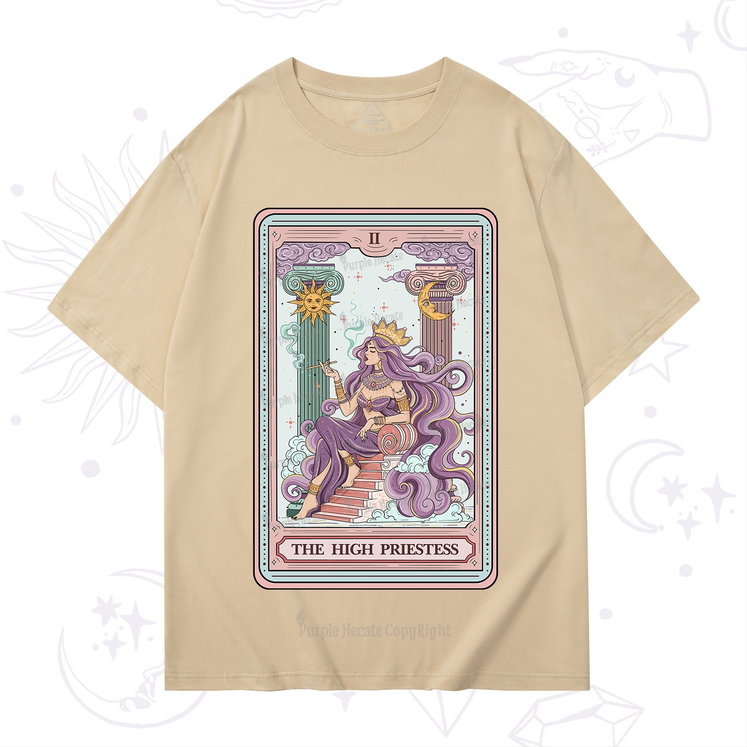 Purplehecate The Goddess High Priestess Tarot Card T-Shirt
