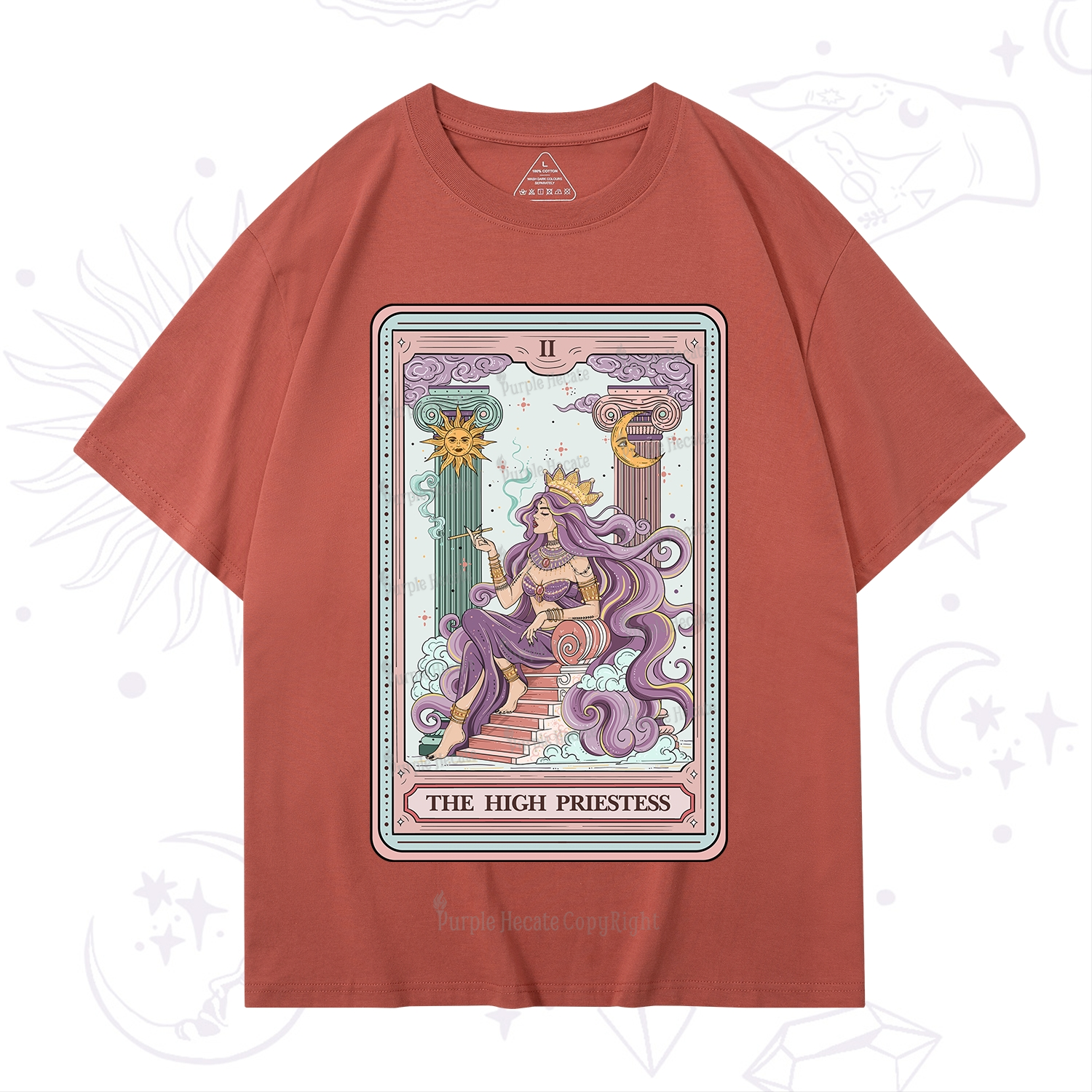 Purplehecate The Goddess High Priestess Tarot Card T-Shirt