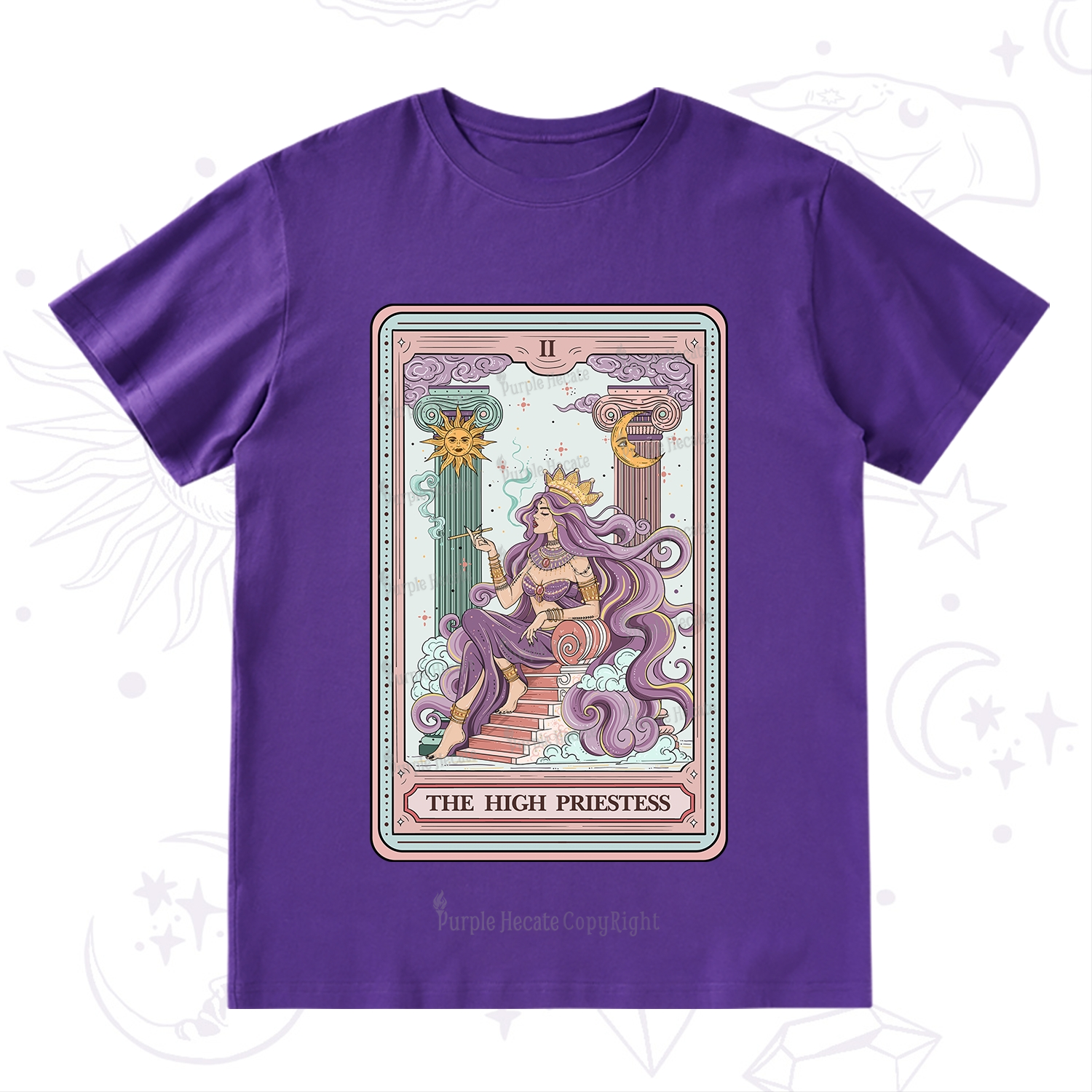 Purplehecate The Goddess High Priestess Tarot Card T-Shirt