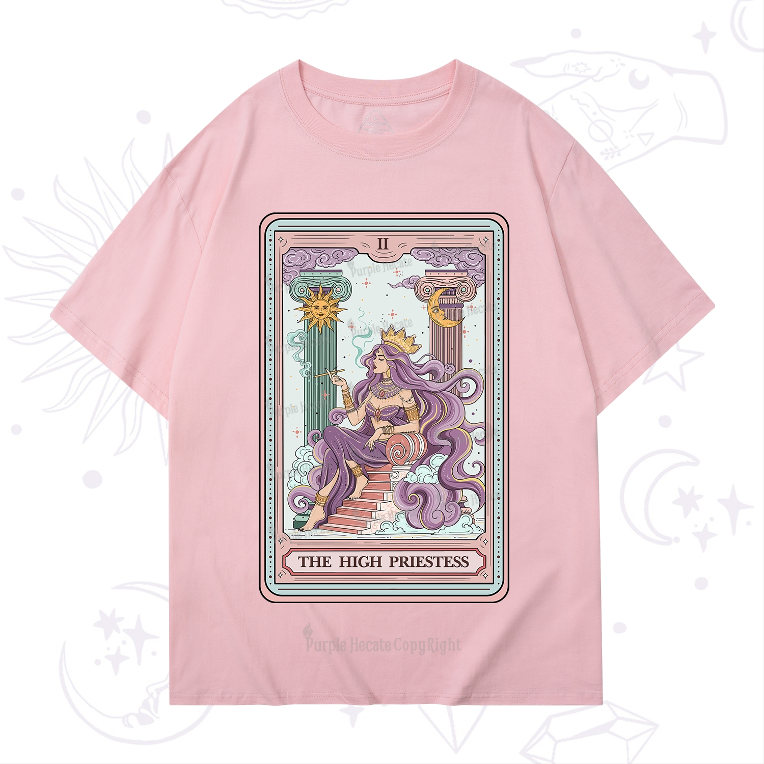 Purplehecate The Goddess High Priestess Tarot Card T-Shirt