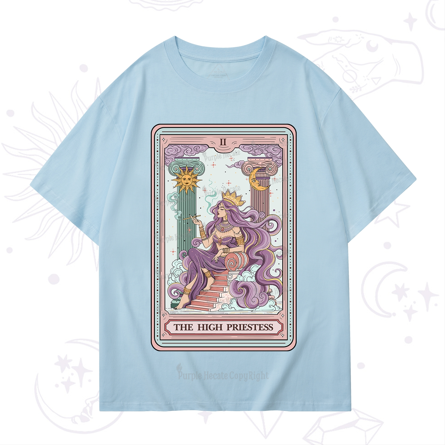 Purplehecate The Goddess High Priestess Tarot Card T-Shirt