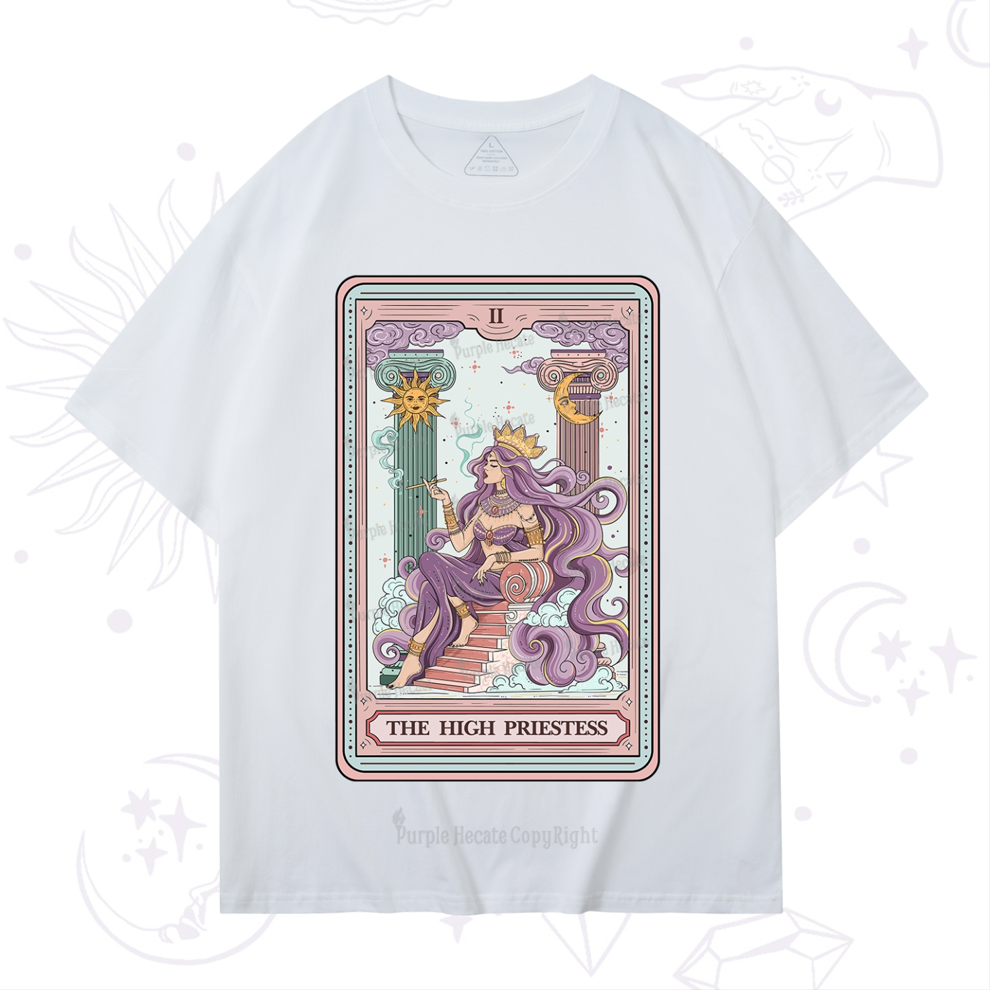 Purplehecate The Goddess High Priestess Tarot Card T-Shirt