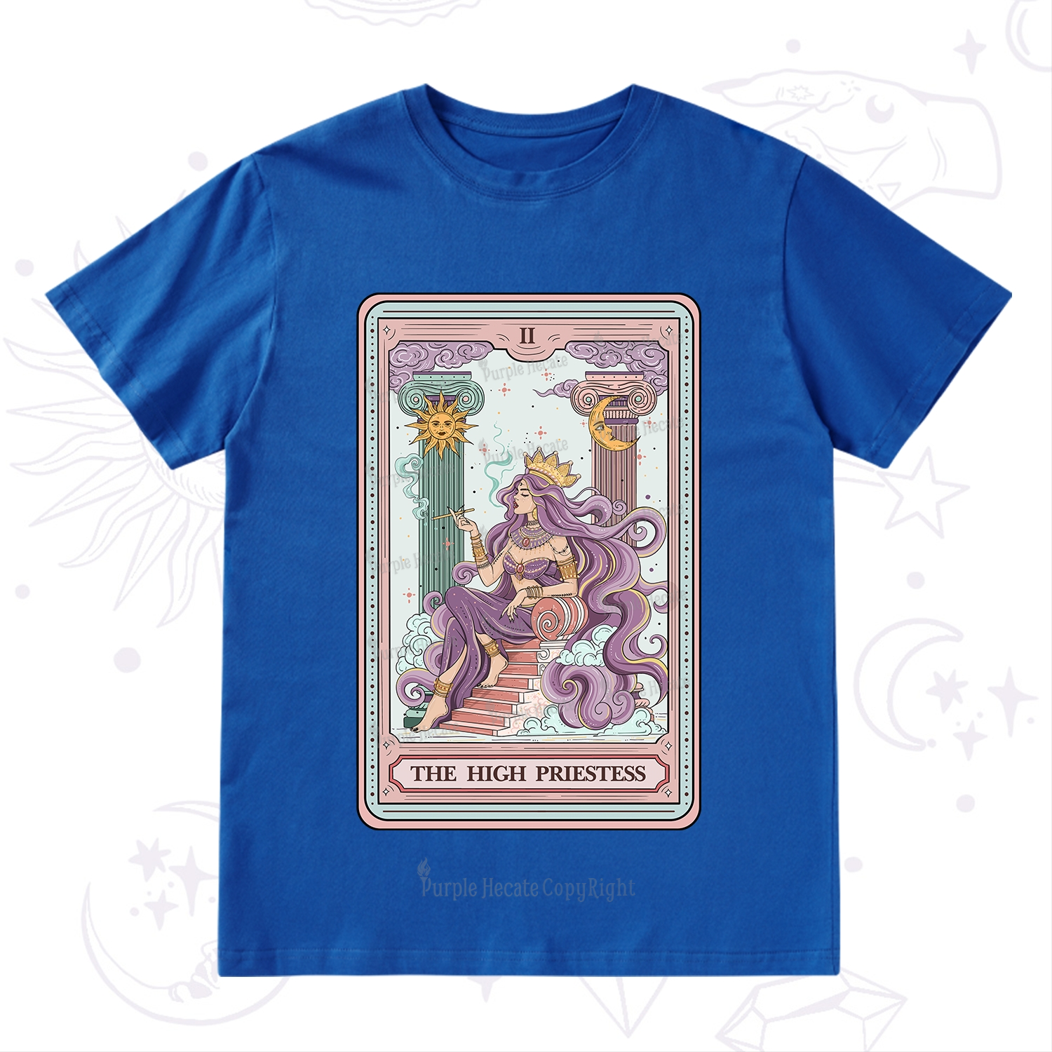 Purplehecate The Goddess High Priestess Tarot Card T-Shirt