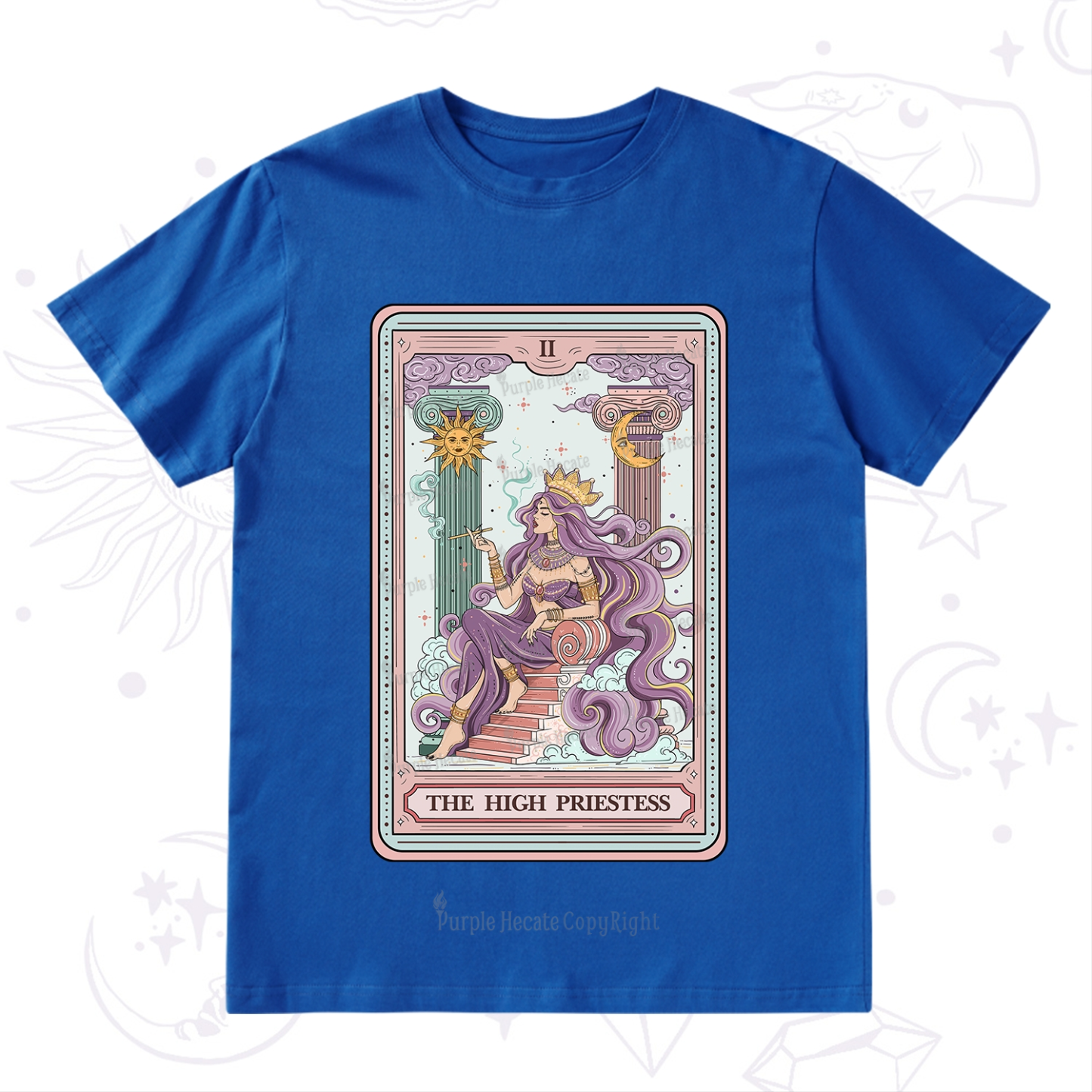 Purplehecate The Goddess High Priestess Tarot Card T-Shirt