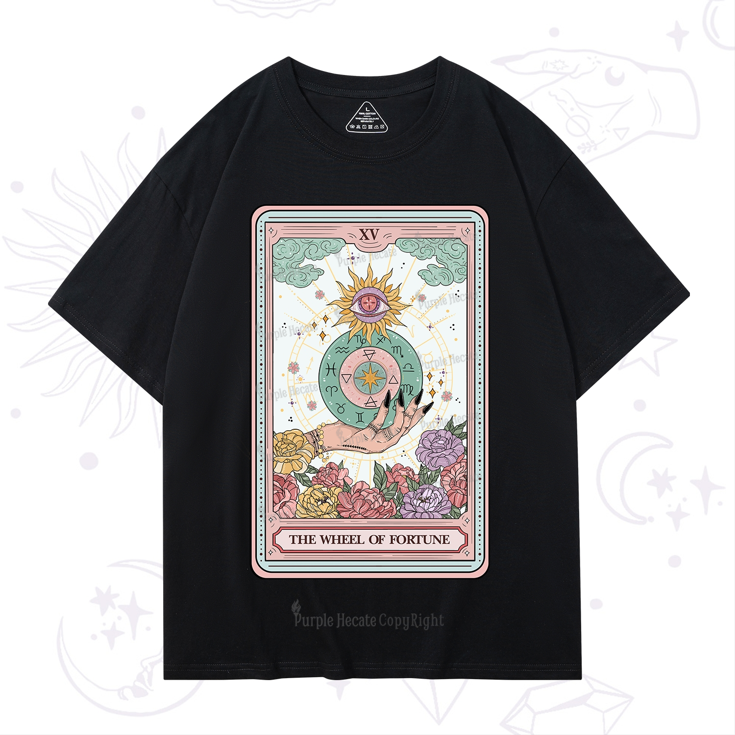 Purplehecate The Wheel of Fortune Tarot Card T-Shirt