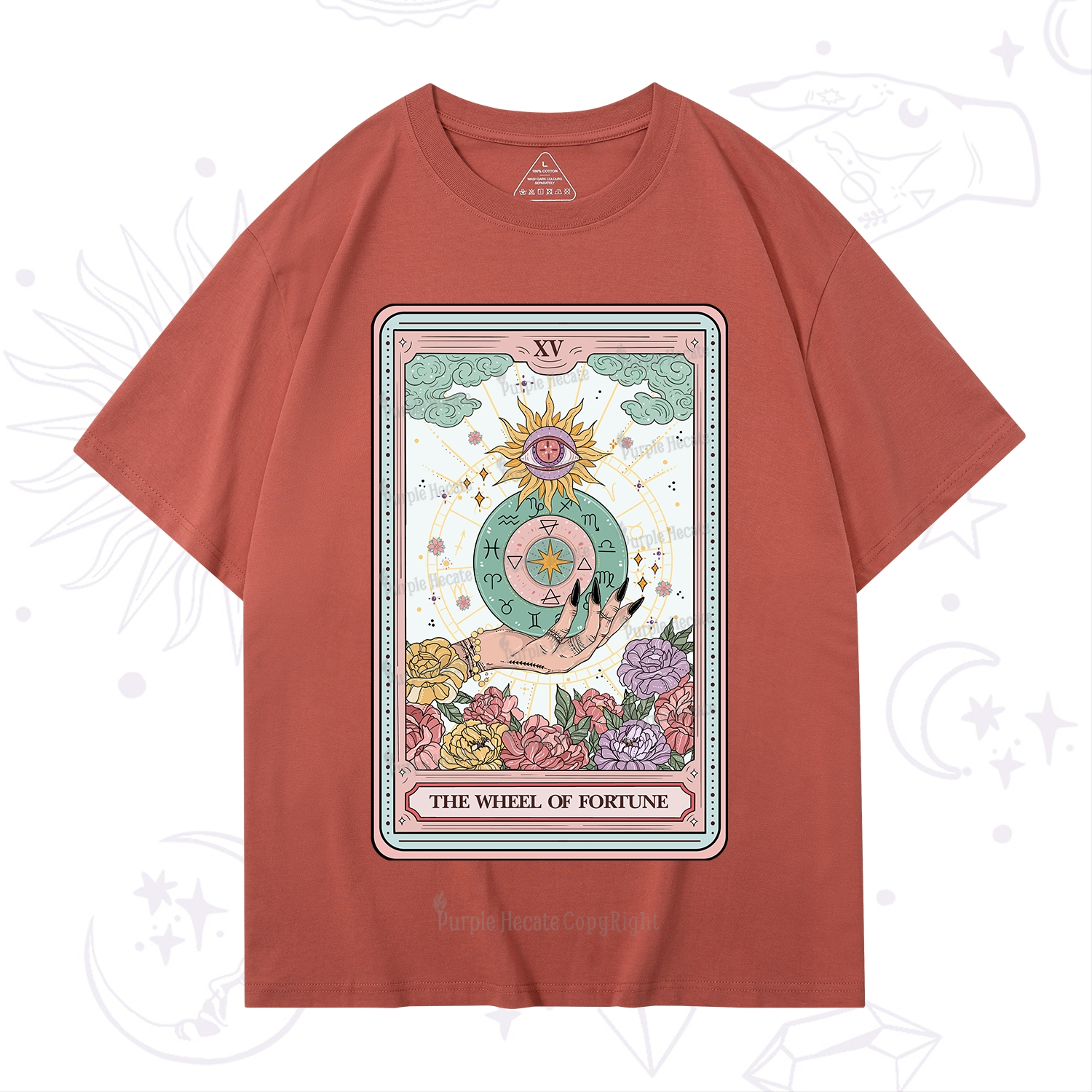Purplehecate The Wheel of Fortune Tarot Card T-Shirt