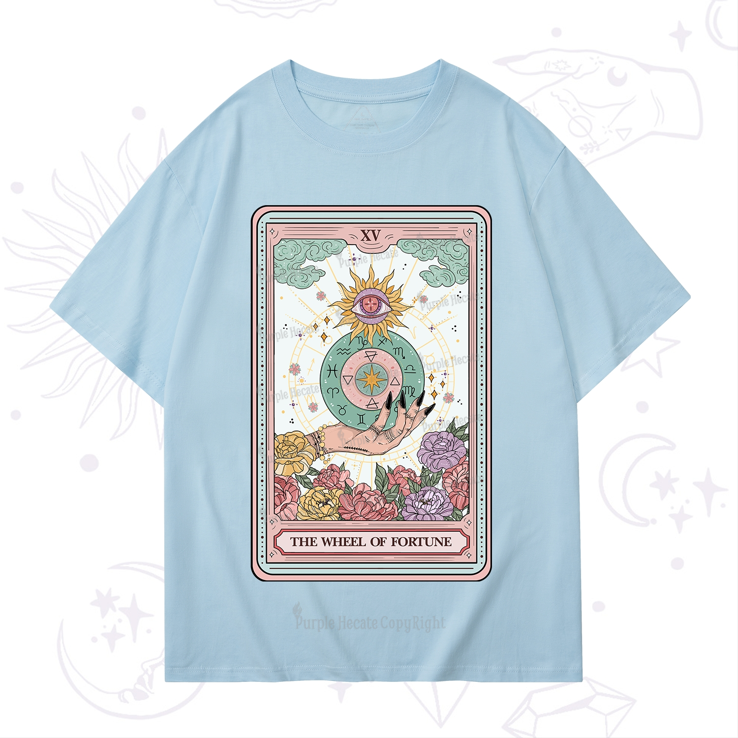 Purplehecate The Wheel of Fortune Tarot Card T-Shirt