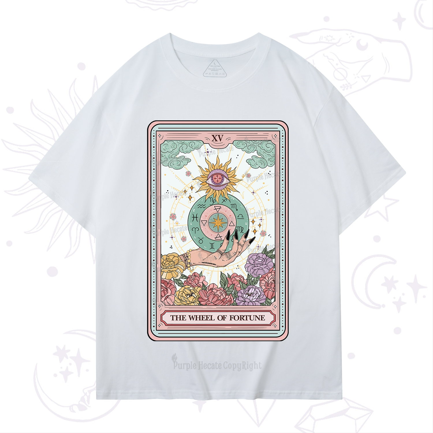 Purplehecate The Wheel of Fortune Tarot Card T-Shirt