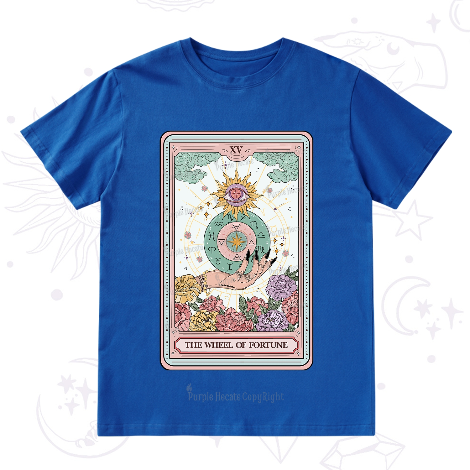 Purplehecate The Wheel of Fortune Tarot Card T-Shirt