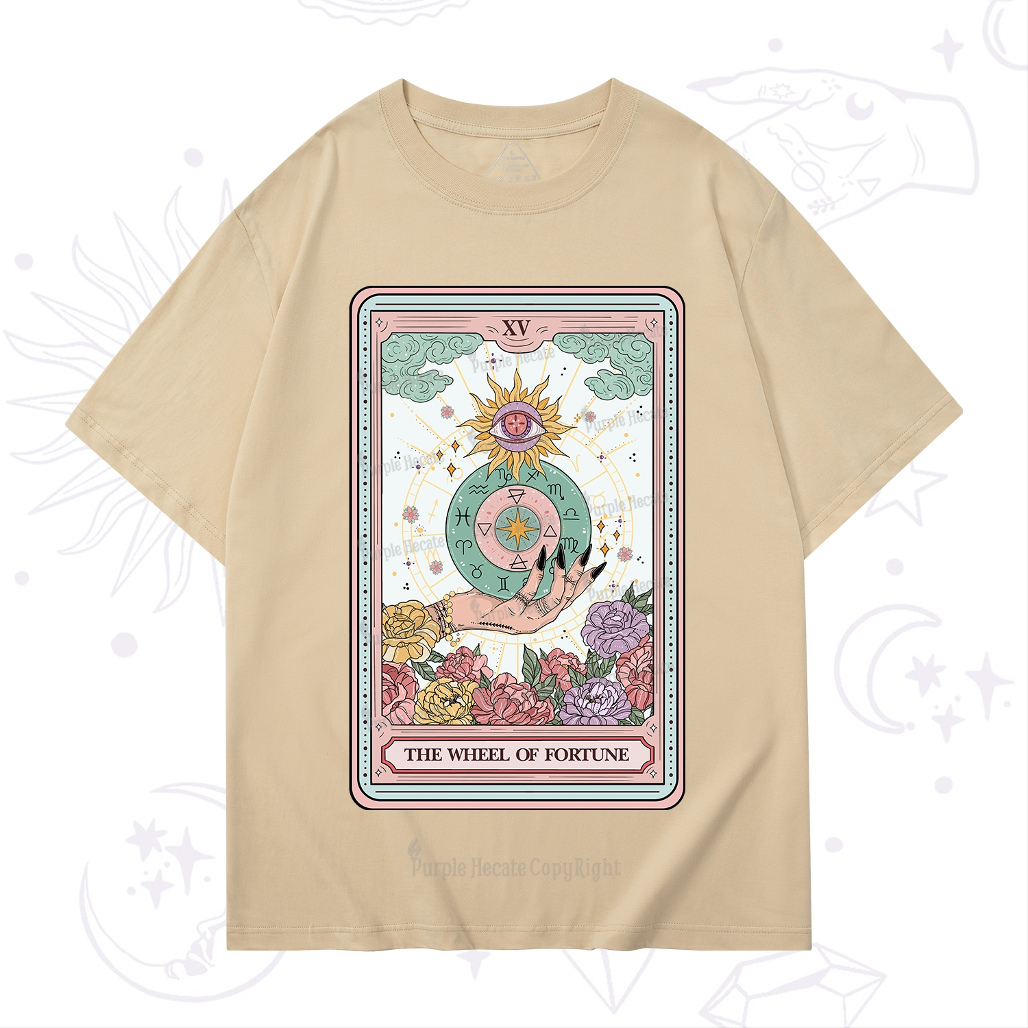 Purplehecate The Wheel of Fortune Tarot Card T-Shirt