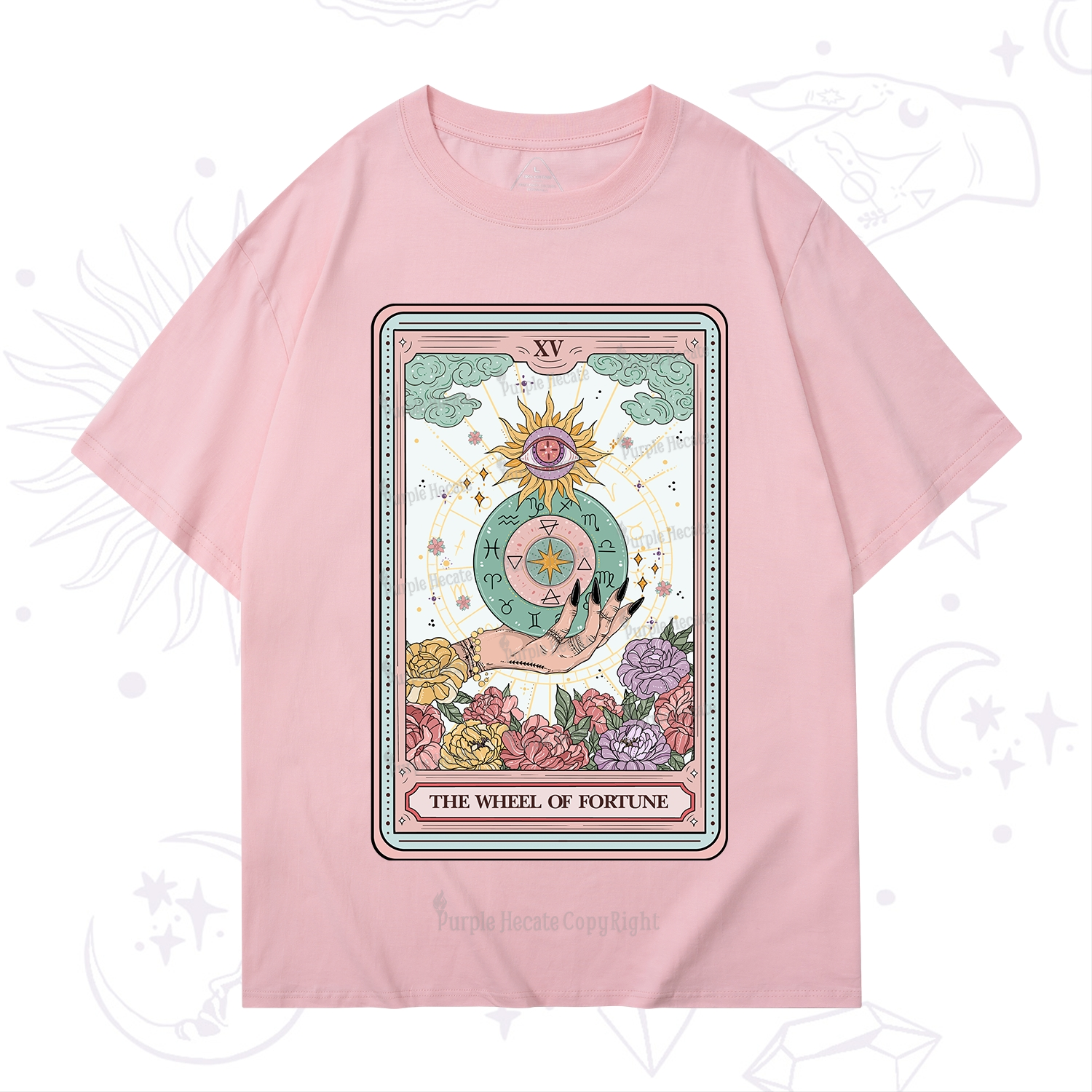 Purplehecate The Wheel of Fortune Tarot Card T-Shirt