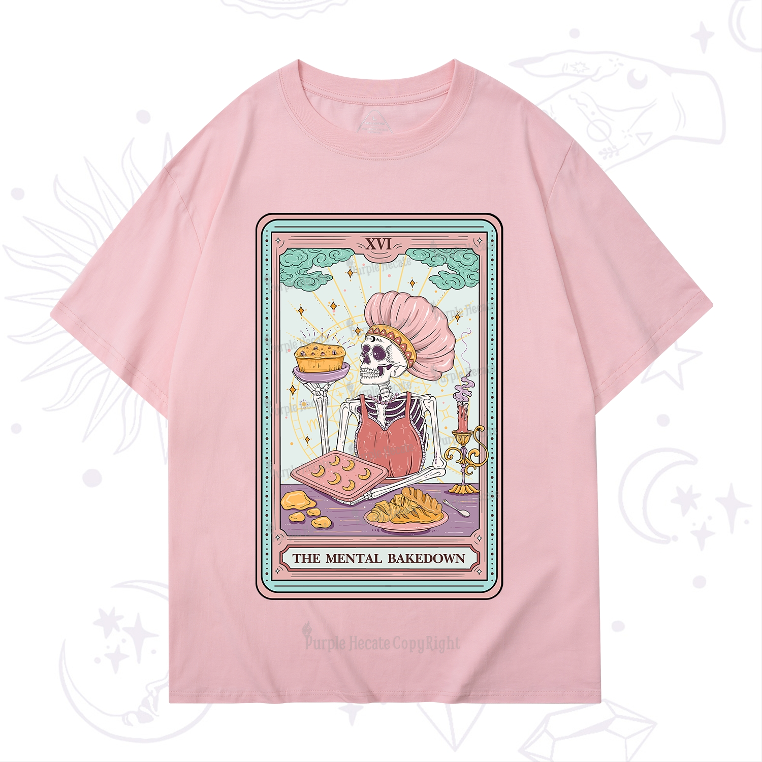 Purplehecate The Mental Bake Down Skeleton Tarot Card T-Shirt