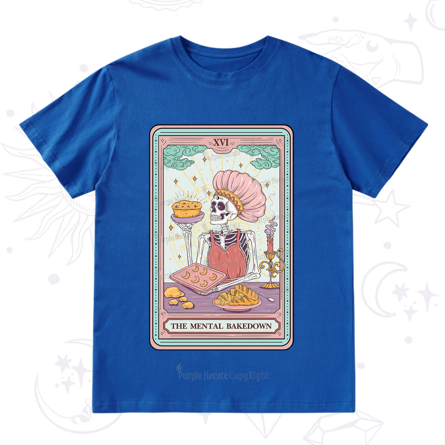 Purplehecate The Mental Bake Down Skeleton Tarot Card T-Shirt