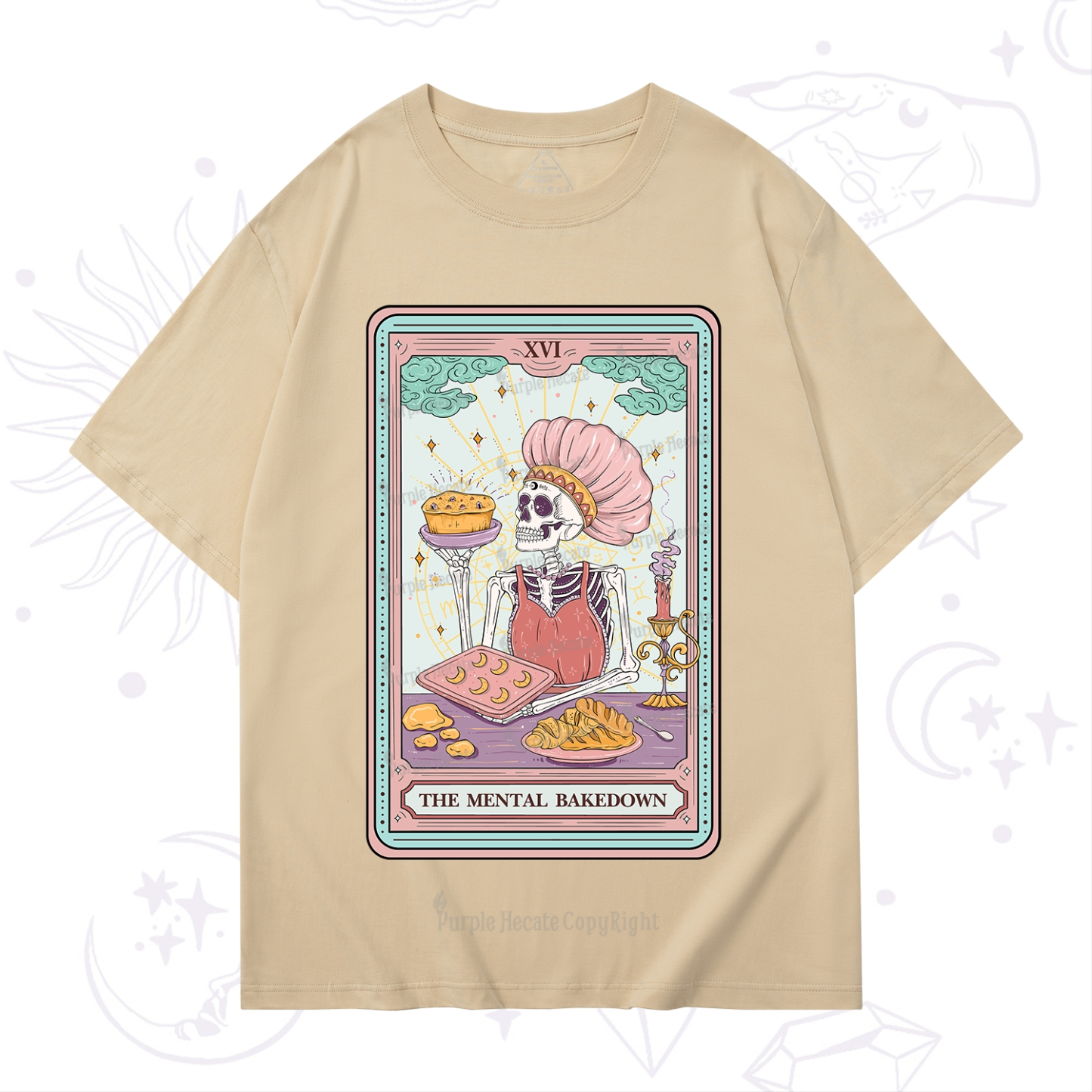 Purplehecate The Mental Bake Down Skeleton Tarot Card T-Shirt