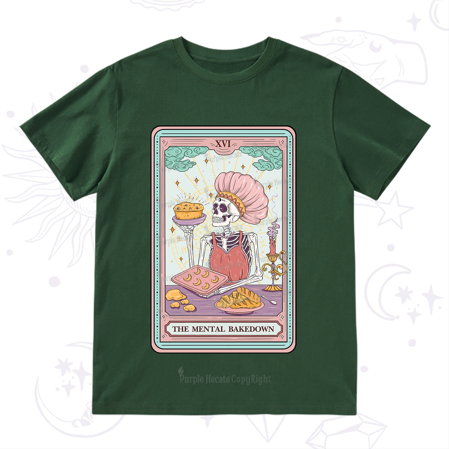 Purplehecate The Mental Bake Down Skeleton Tarot Card T-Shirt