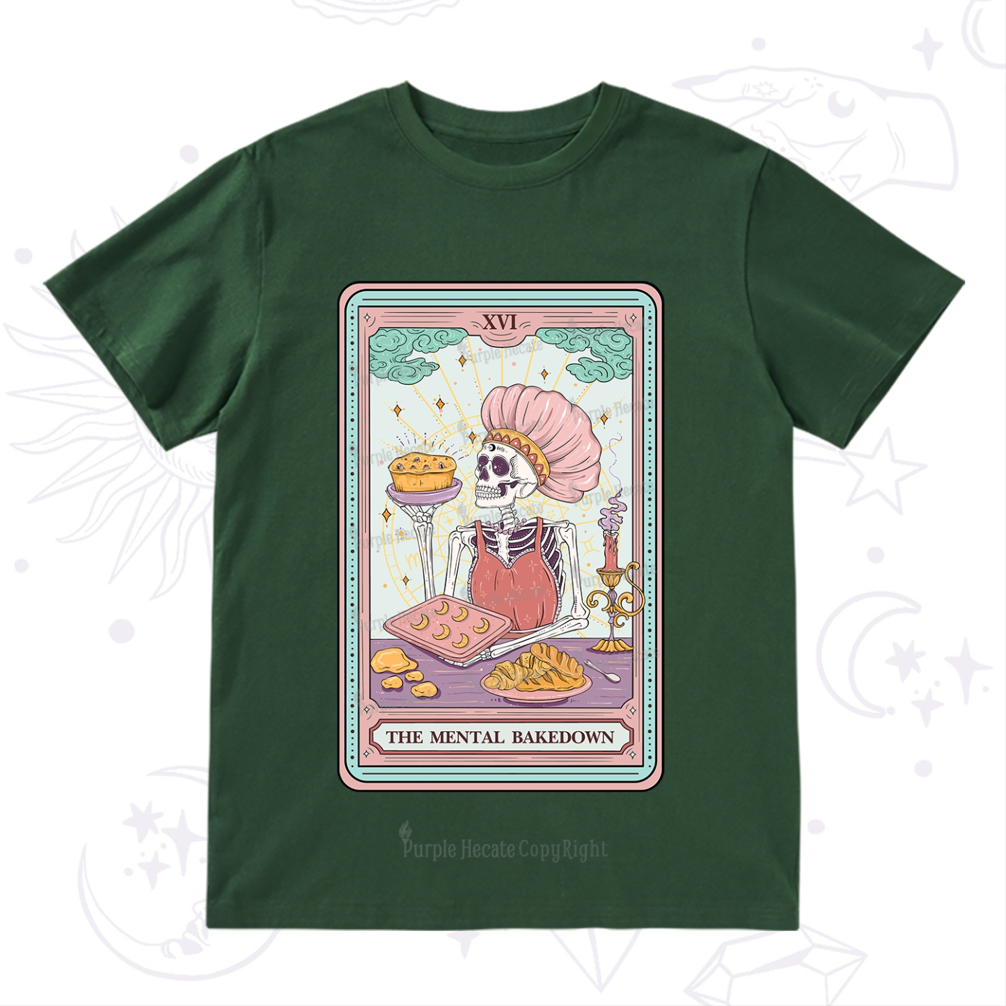 Purplehecate The Mental Bake Down Skeleton Tarot Card T-Shirt