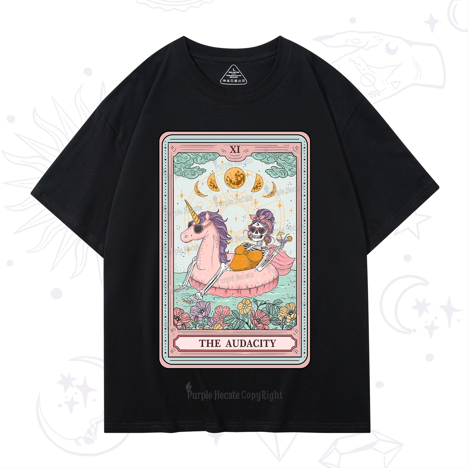 Purplehecate The Audacity Skeleton Tarot Card T-Shirt