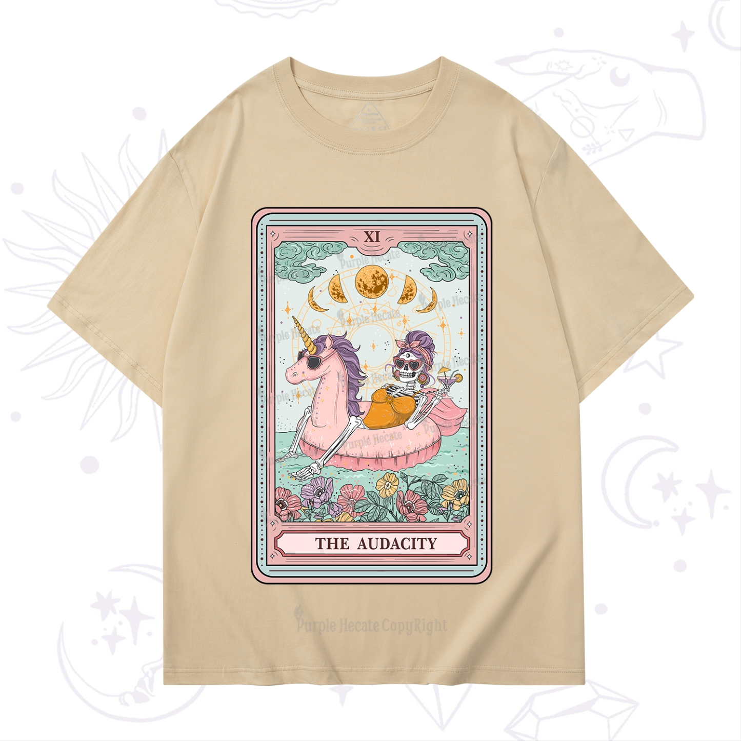 Purplehecate The Audacity Skeleton Tarot Card T-Shirt