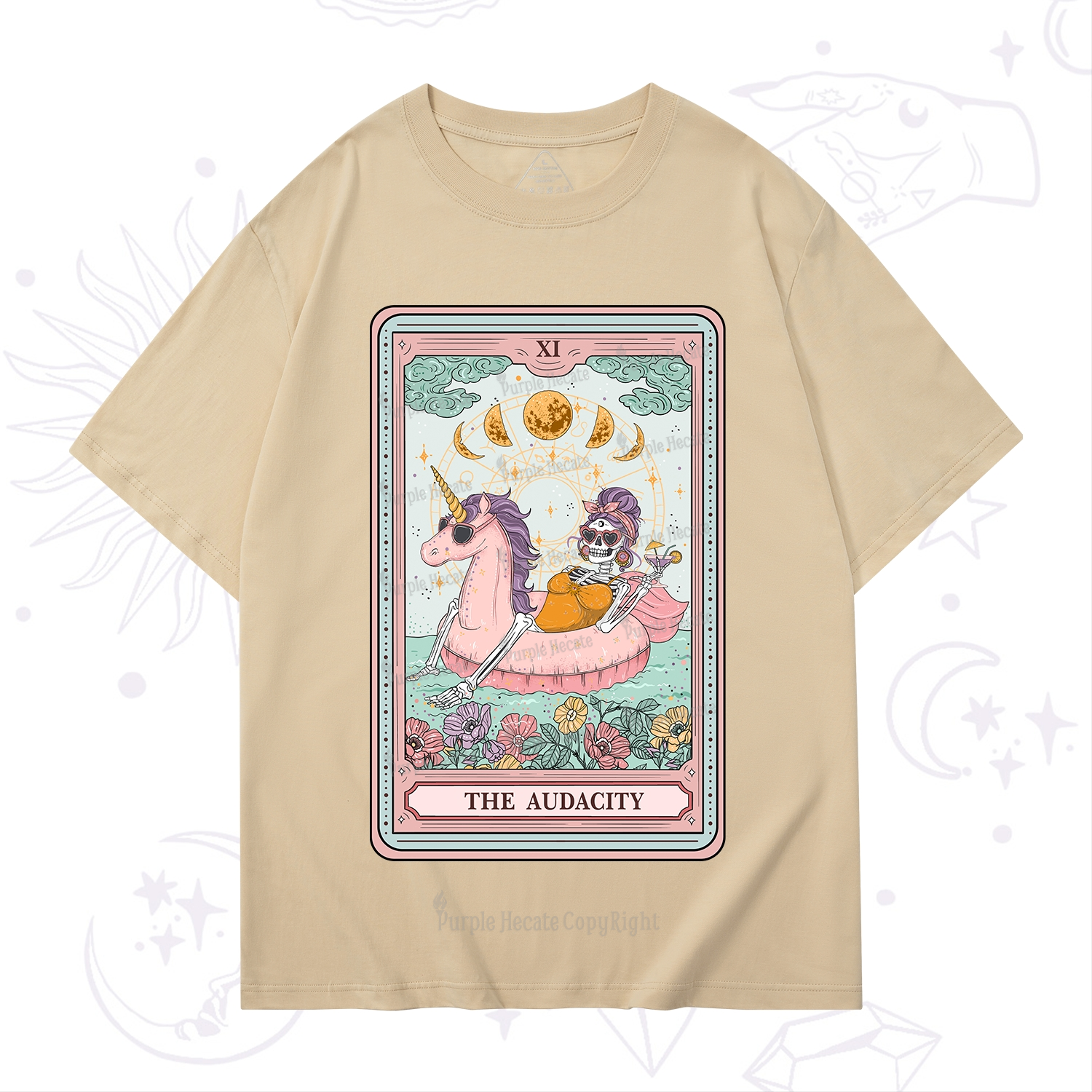 Purplehecate The Audacity Skeleton Tarot Card T-Shirt