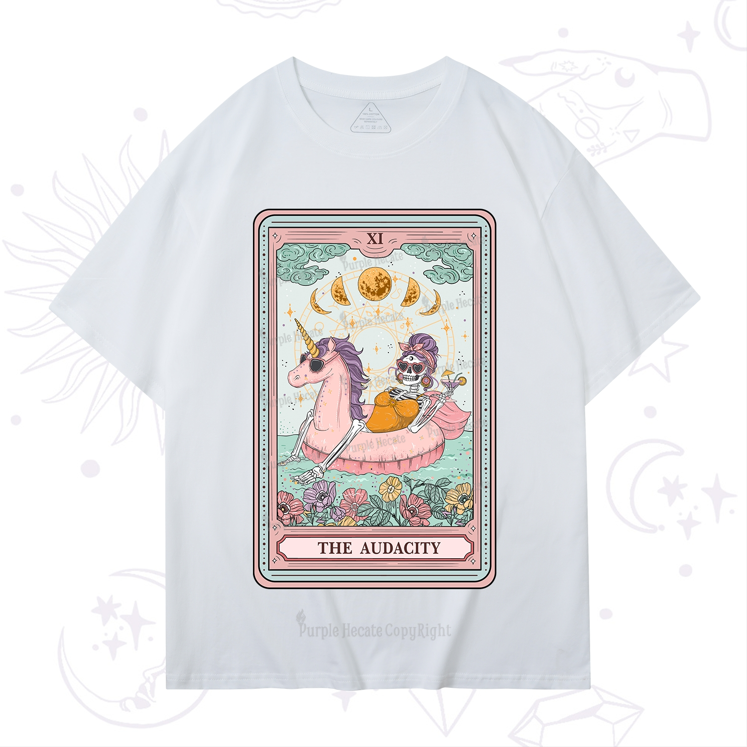 Purplehecate The Audacity Skeleton Tarot Card T-Shirt