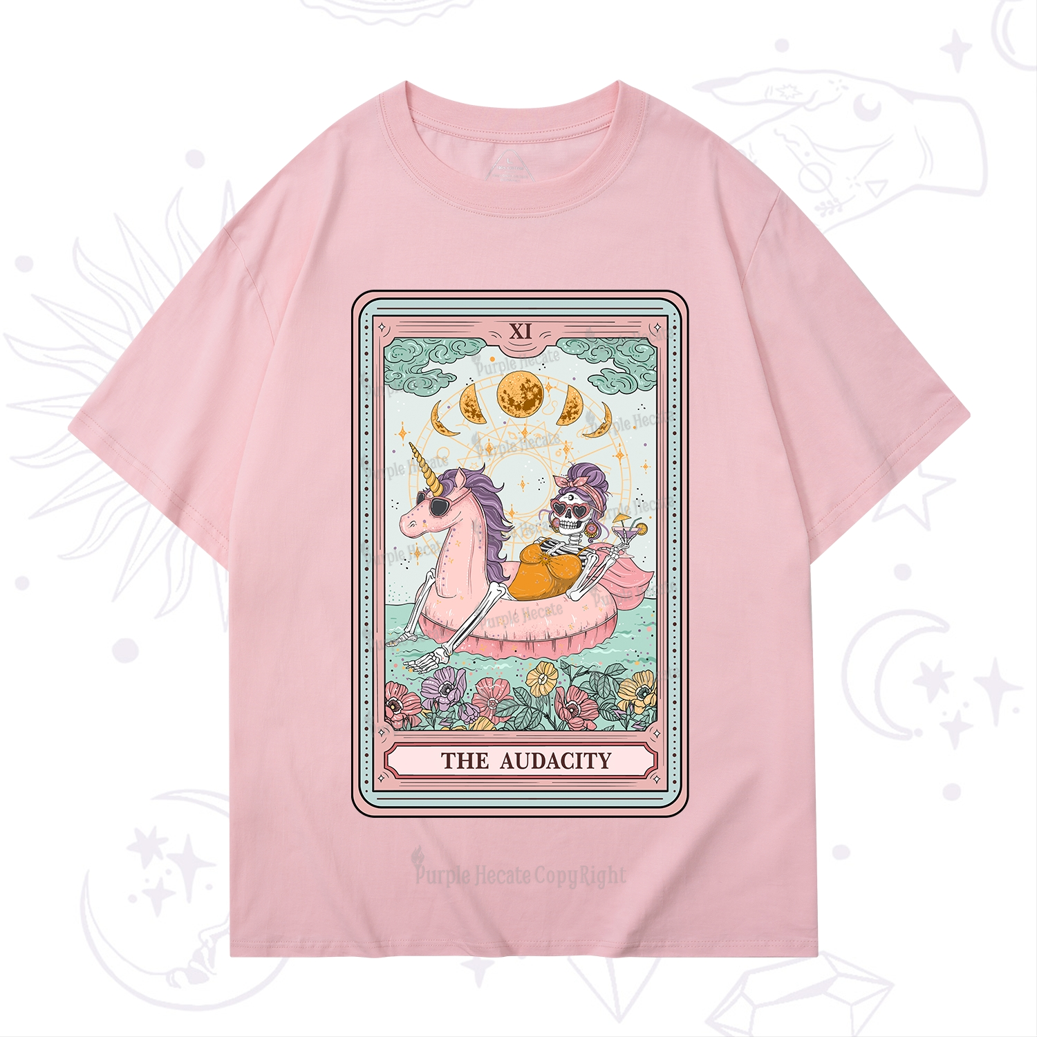 Purplehecate The Audacity Skeleton Tarot Card T-Shirt