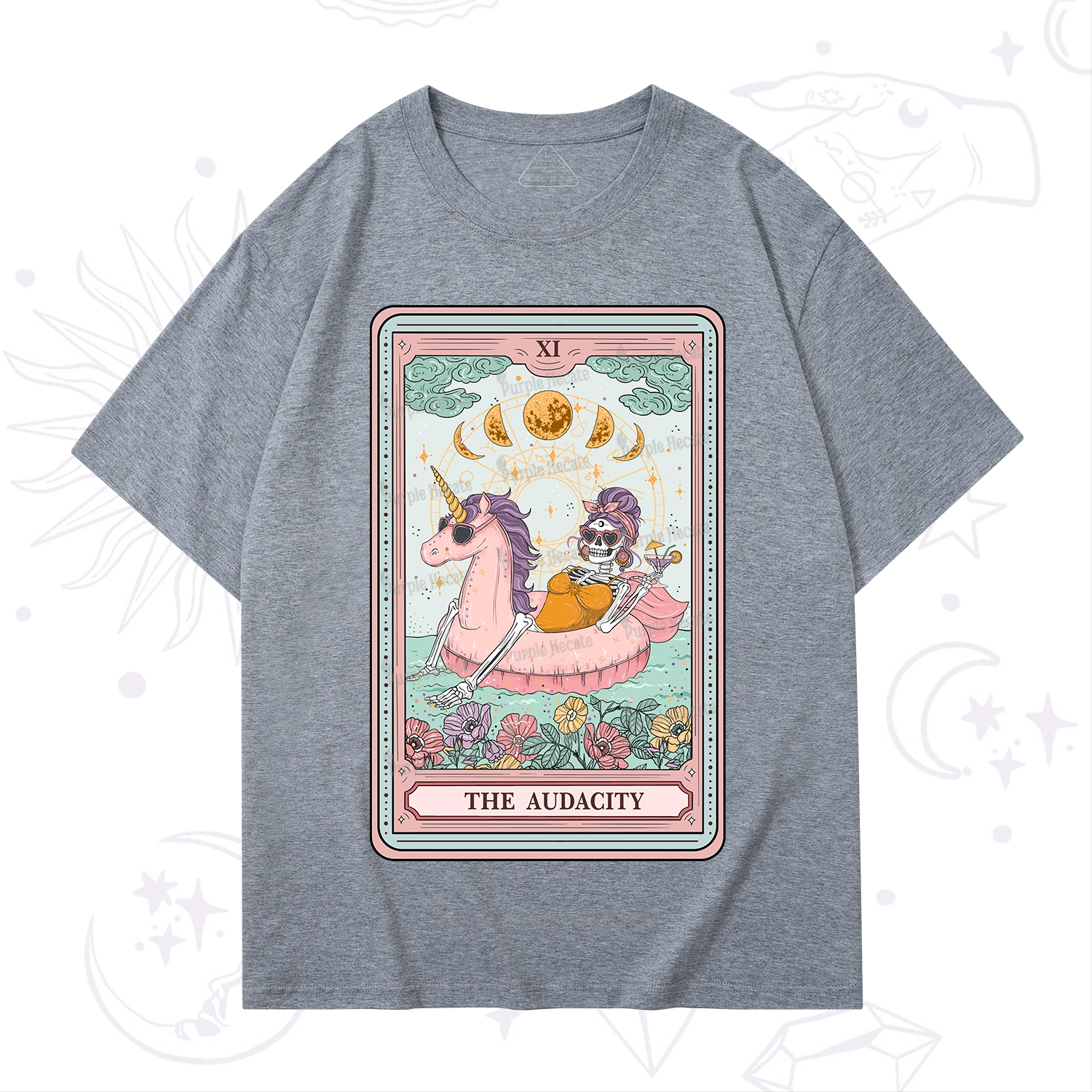 Purplehecate The Audacity Skeleton Tarot Card T-Shirt